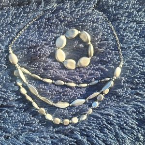 Stone look necklace/bracelet set